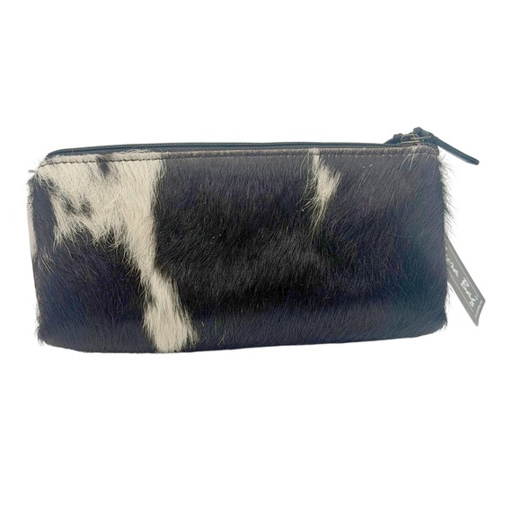 Myra Bag Cowhide Leather Pouch Cosmetic Makeup Bag Zipper Closure NWT - Picture 2 of 6